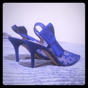 Blue slingback shoes